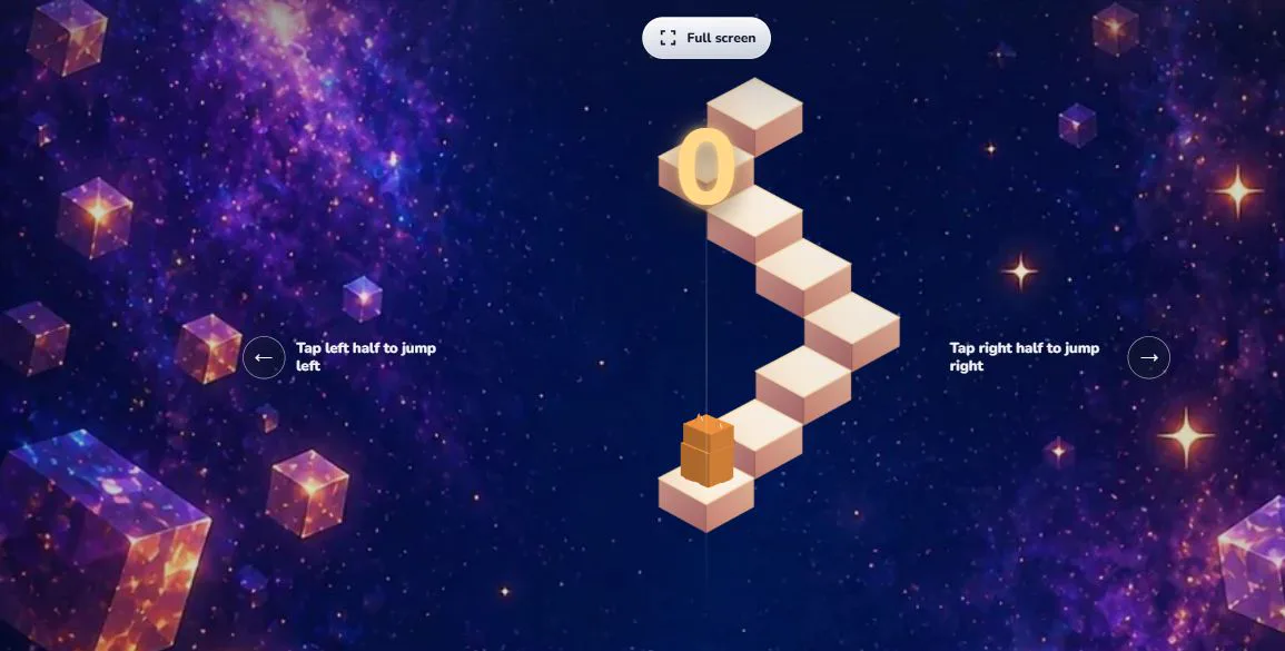Lượt chơi Cube Jump Online cần đọc đường đi để tiến tới checkpoint